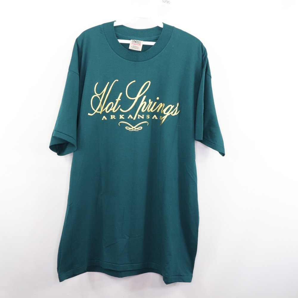 90s Mens XL Hot Springs Arkansas Gold Leaf T Shirt